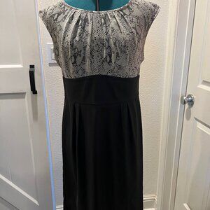 AB Studio Black & Gray Snakeskin Print Sleeveless Midi Dress XL